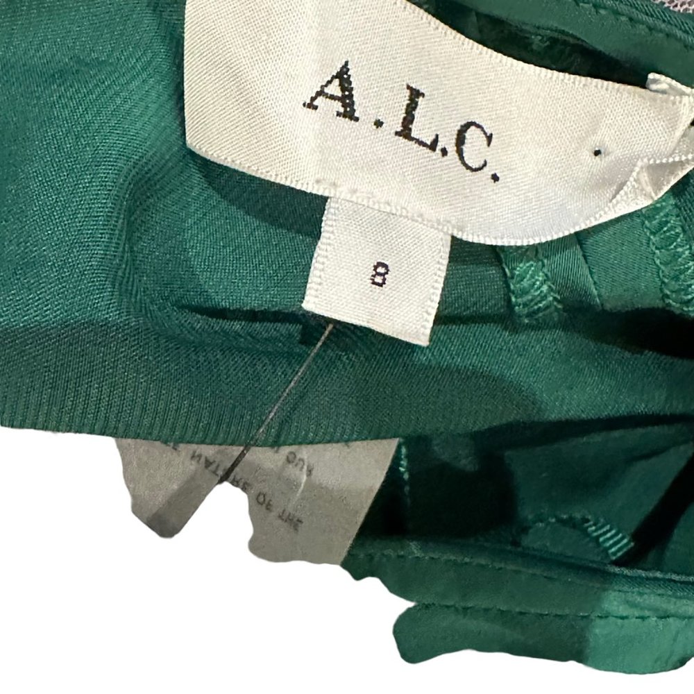 A.L.C. Emerald Green Satin Midi Dress - Picture 6 of 8